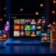 A sophisticated online casino scene with a sleek digital interface showing slot machines, poker tables, and live dealer games on a modern laptop and smartphone, surrounded by subtle glowing accents of gold and blue, symbolizing success and strategy in online gaming, no text or letters visible